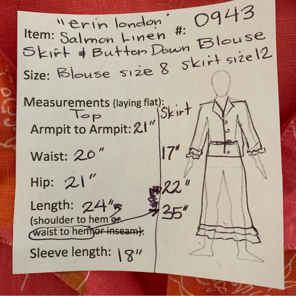 🔥5/$20🔥 “Erin” Linen Blouse and Skirt Set size 8 and 12 - Picture 13 of 13